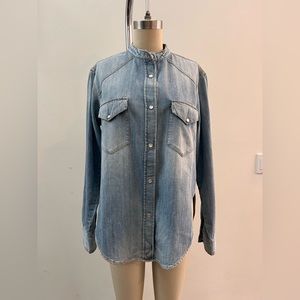 Mrs Desmoiselles Denim Tie Front Shirt NWT.